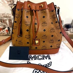 MCM Small Vintage Visetos Drawstring Bag